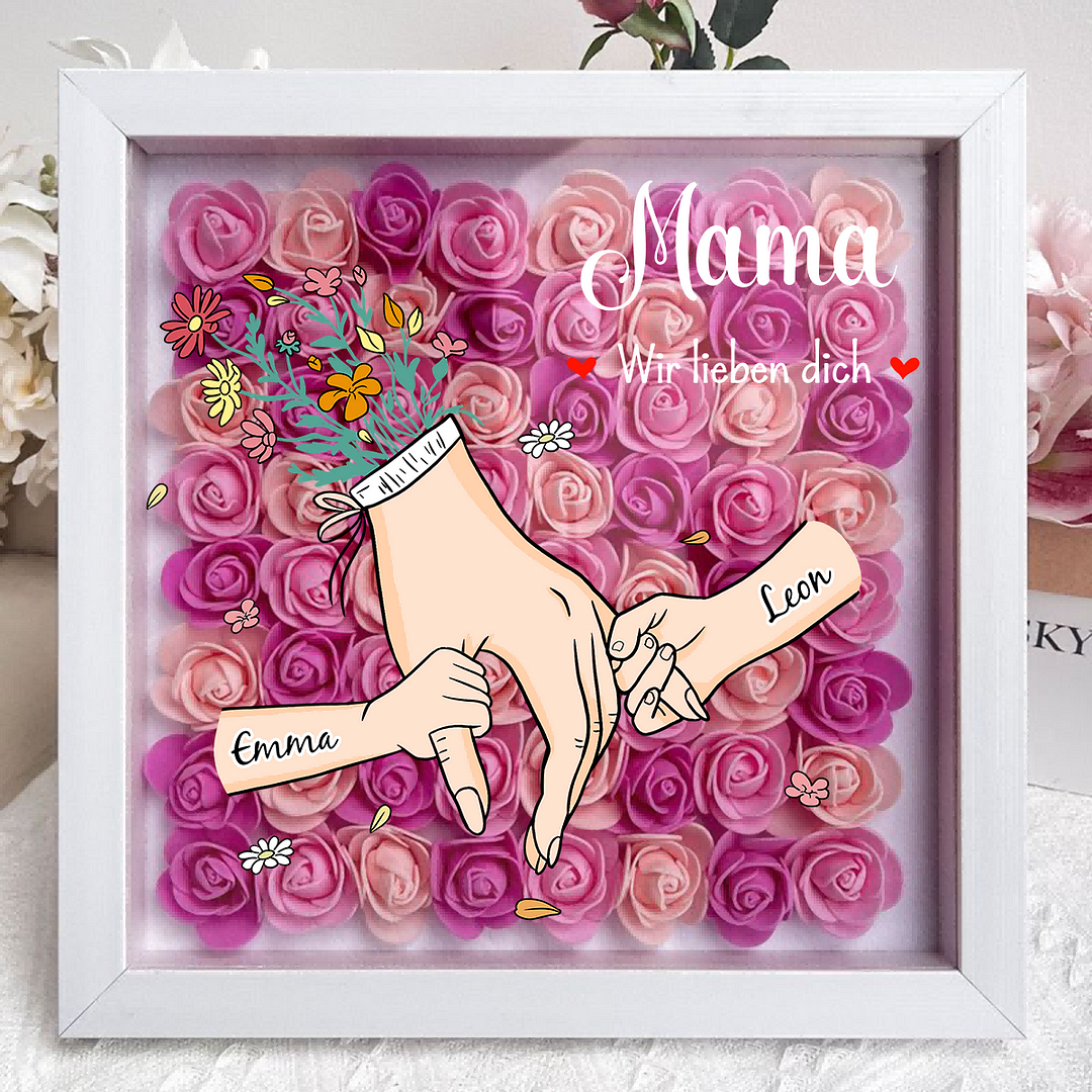 🇩🇪 Familienliebe für die Ewigkeit - Personalisierte Blumenbox mit Gravur für Mama & Oma
