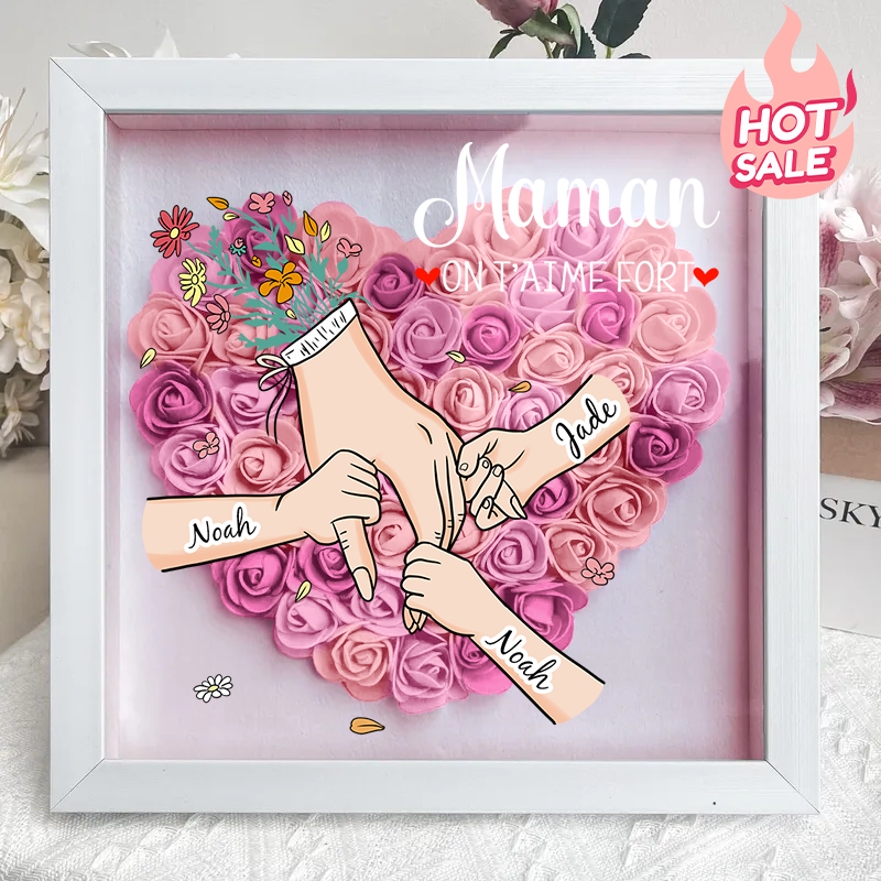 L'amour Familial Fleurit Pour Toujours – Boîte À Fleurs Personnalisée Pour Maman Et Grand-Mère Avec Noms