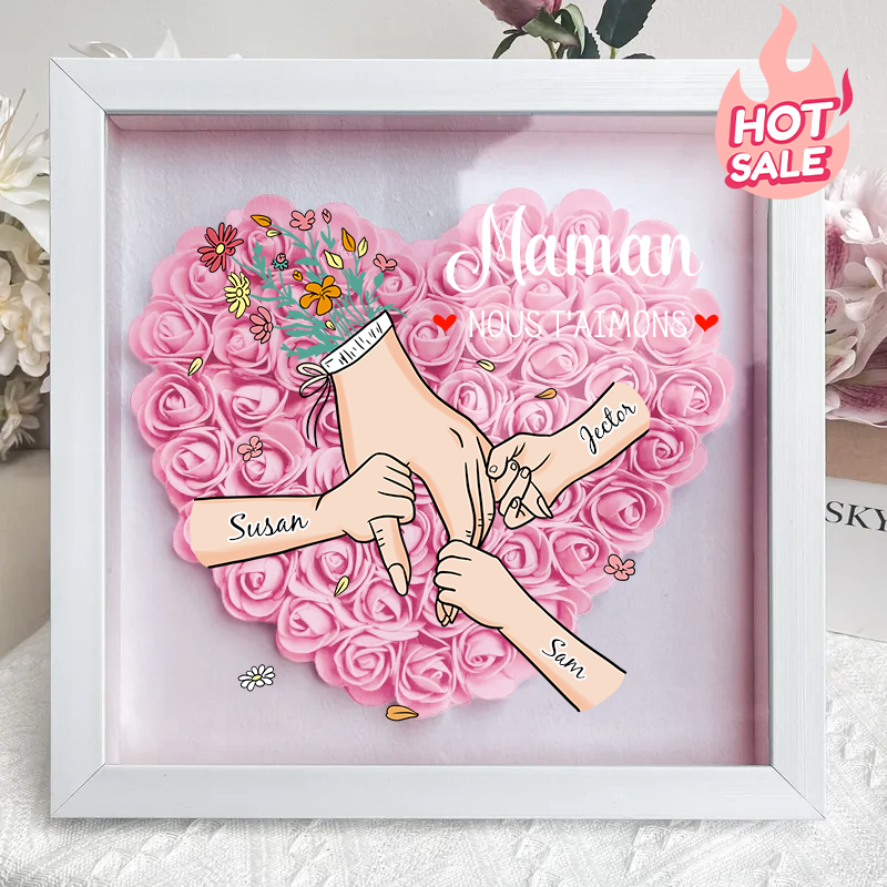 L'amour Familial Fleurit Pour Toujours – Boîte À Fleurs Personnalisée Pour Maman Et Grand-Mère Avec Noms