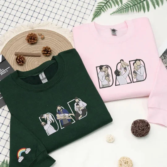 Custom Family Embroidered Sweatshirt – A Unique And Heartwarming Gift For Dad Or Mom