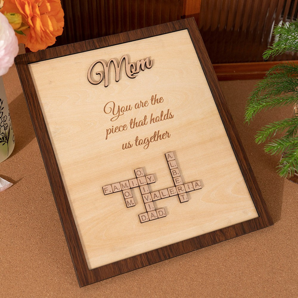 Personalized Scrabble Mom Puzzle Names Frame Gift For Mother's Day