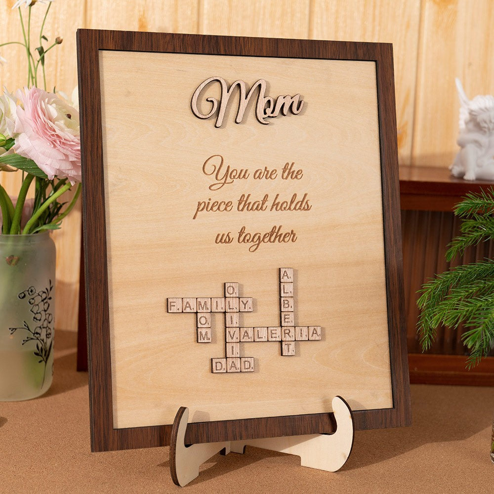 Personalized Scrabble Mom Puzzle Names Frame Gift For Mother's Day