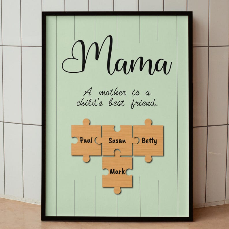 Custom Puzzle Frame Artwork Mother's Day Gift For Mom