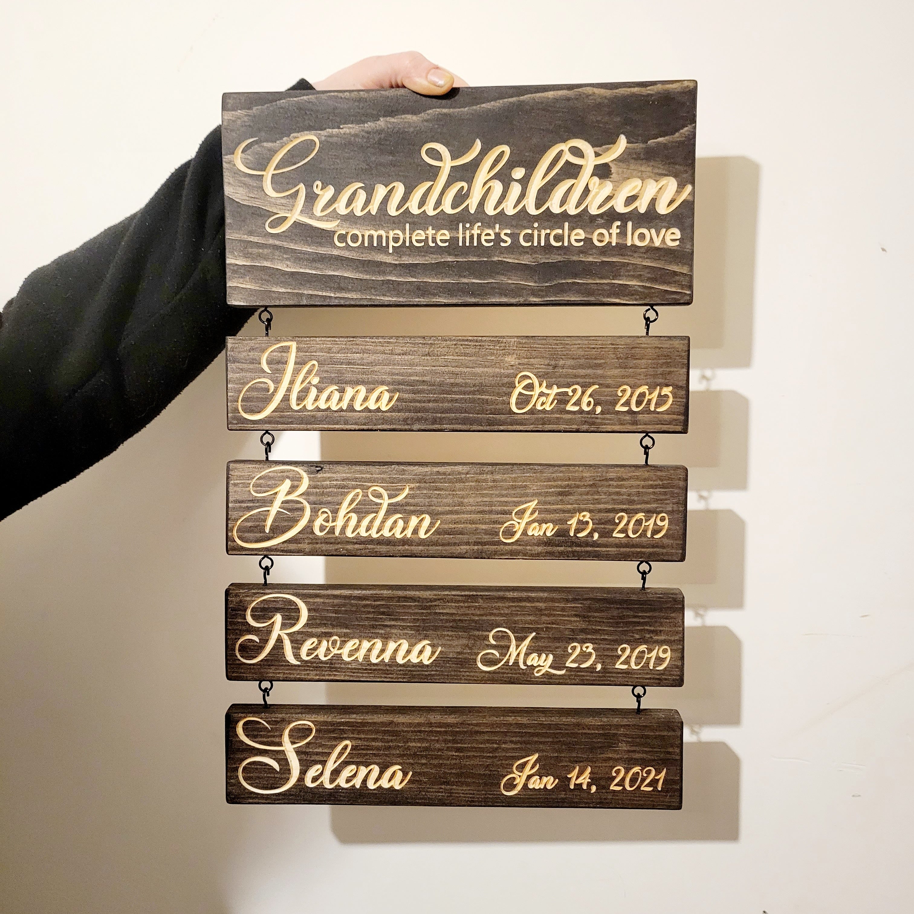 Custom Grandkids Hanging Decor Sign