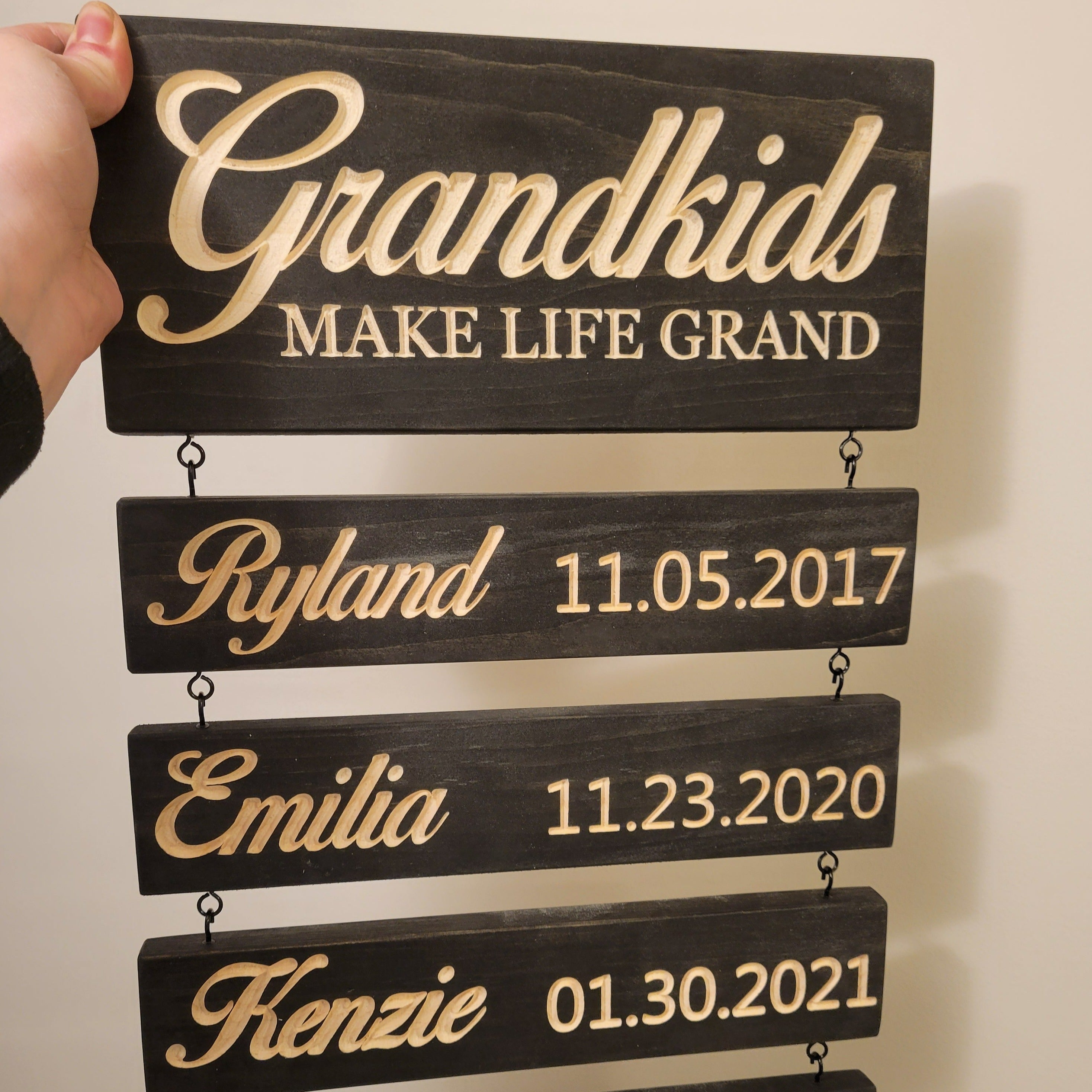 Custom Grandkids Hanging Decor Sign