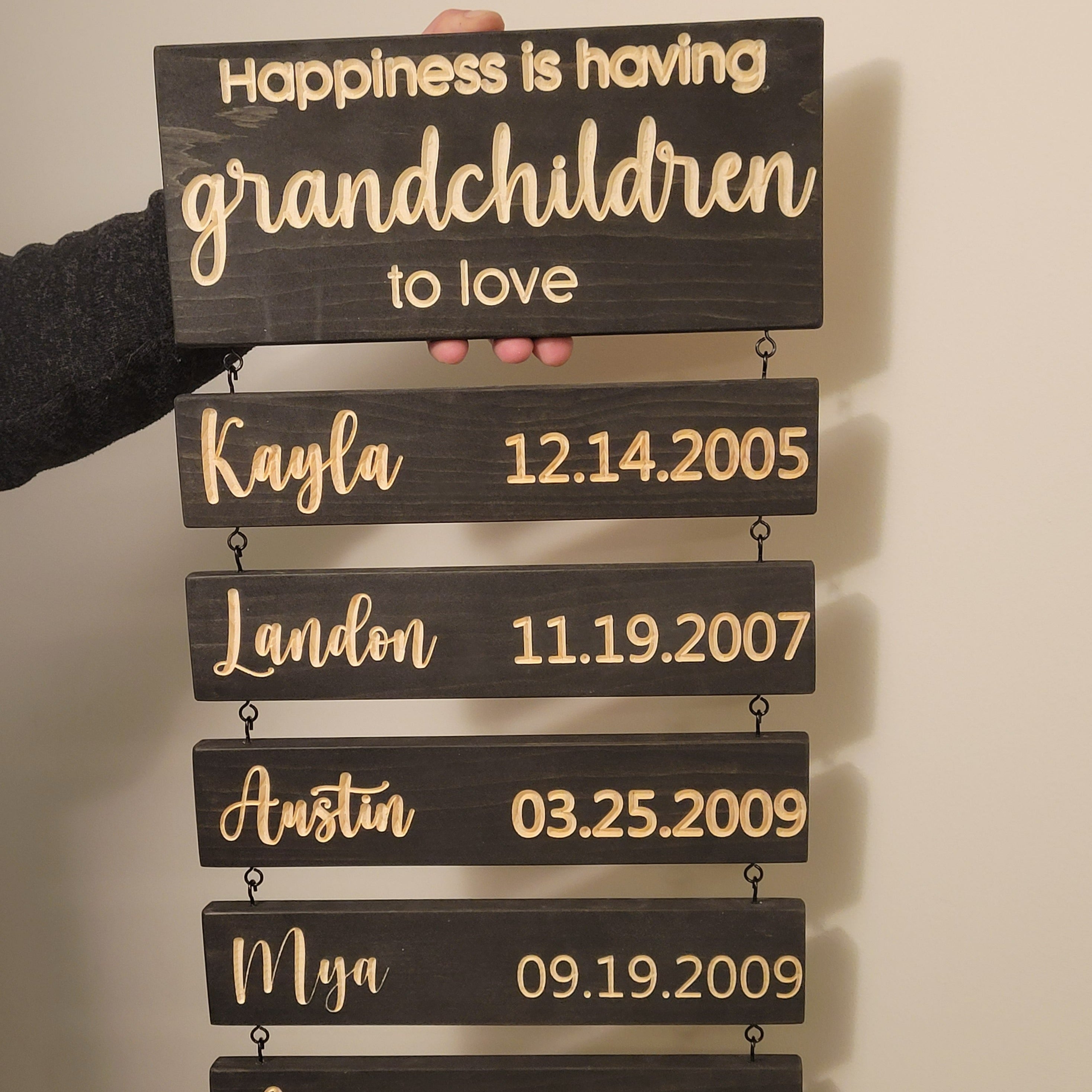Custom Grandkids Hanging Decor Sign