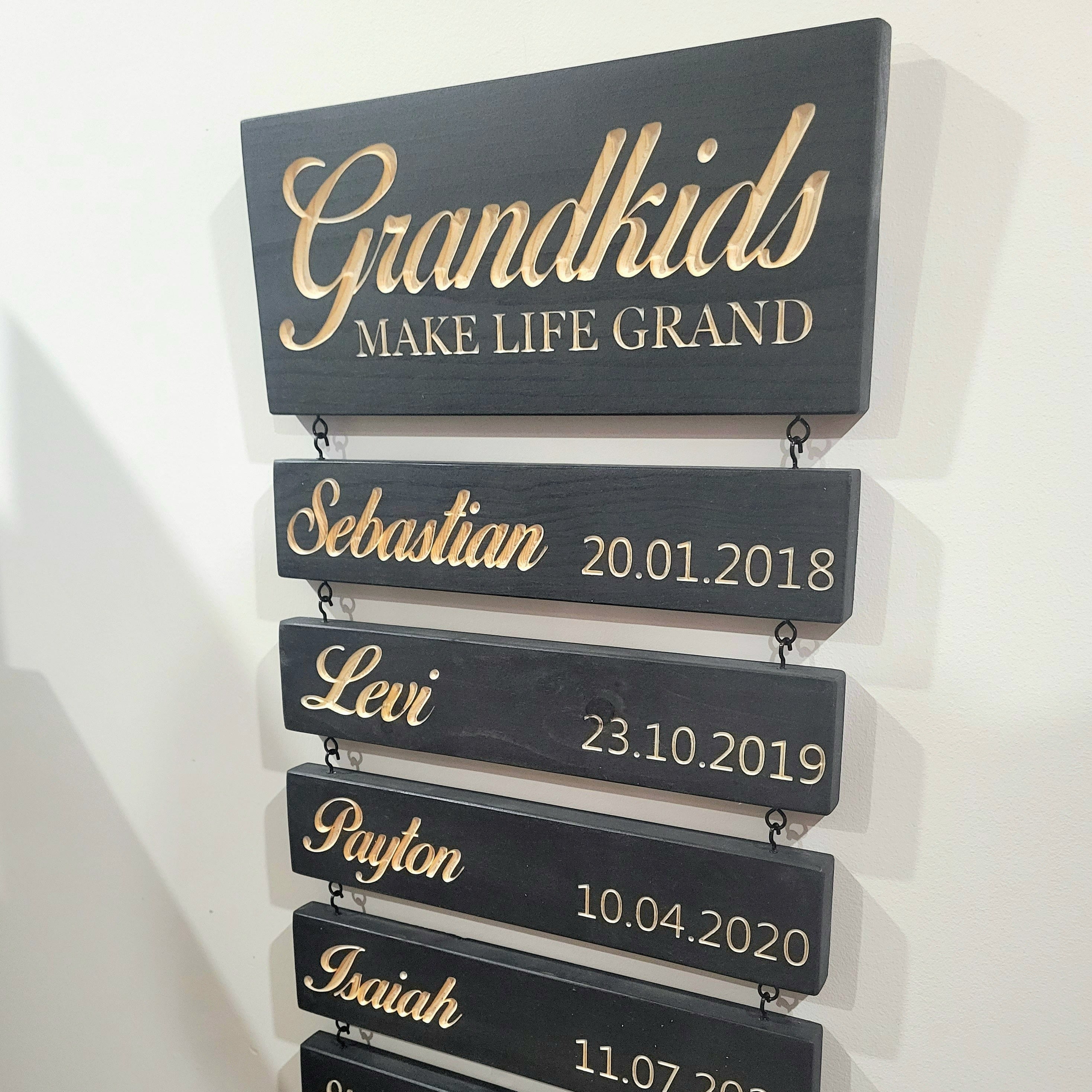 Custom Grandkids Hanging Decor Sign