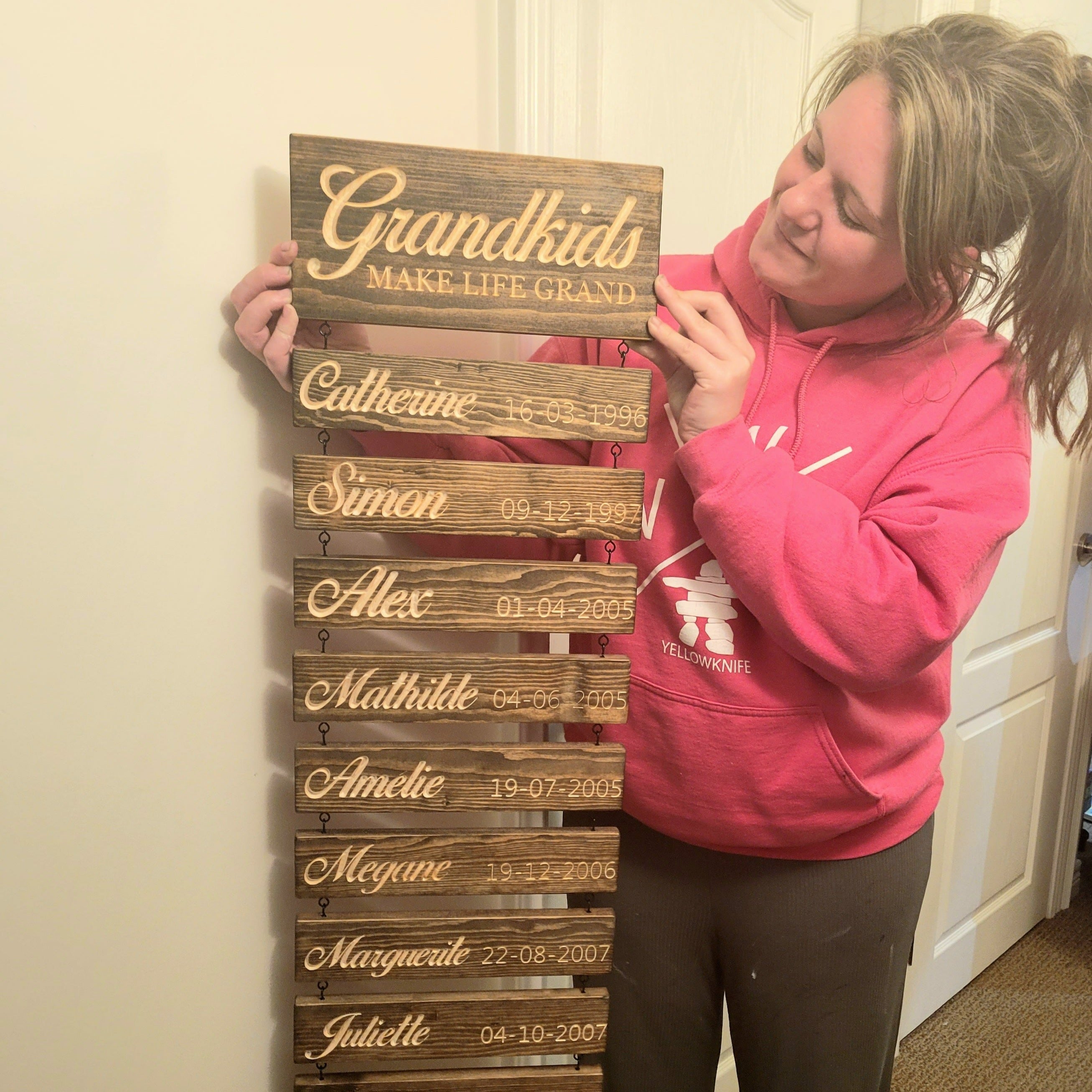 Custom Grandkids Hanging Decor Sign