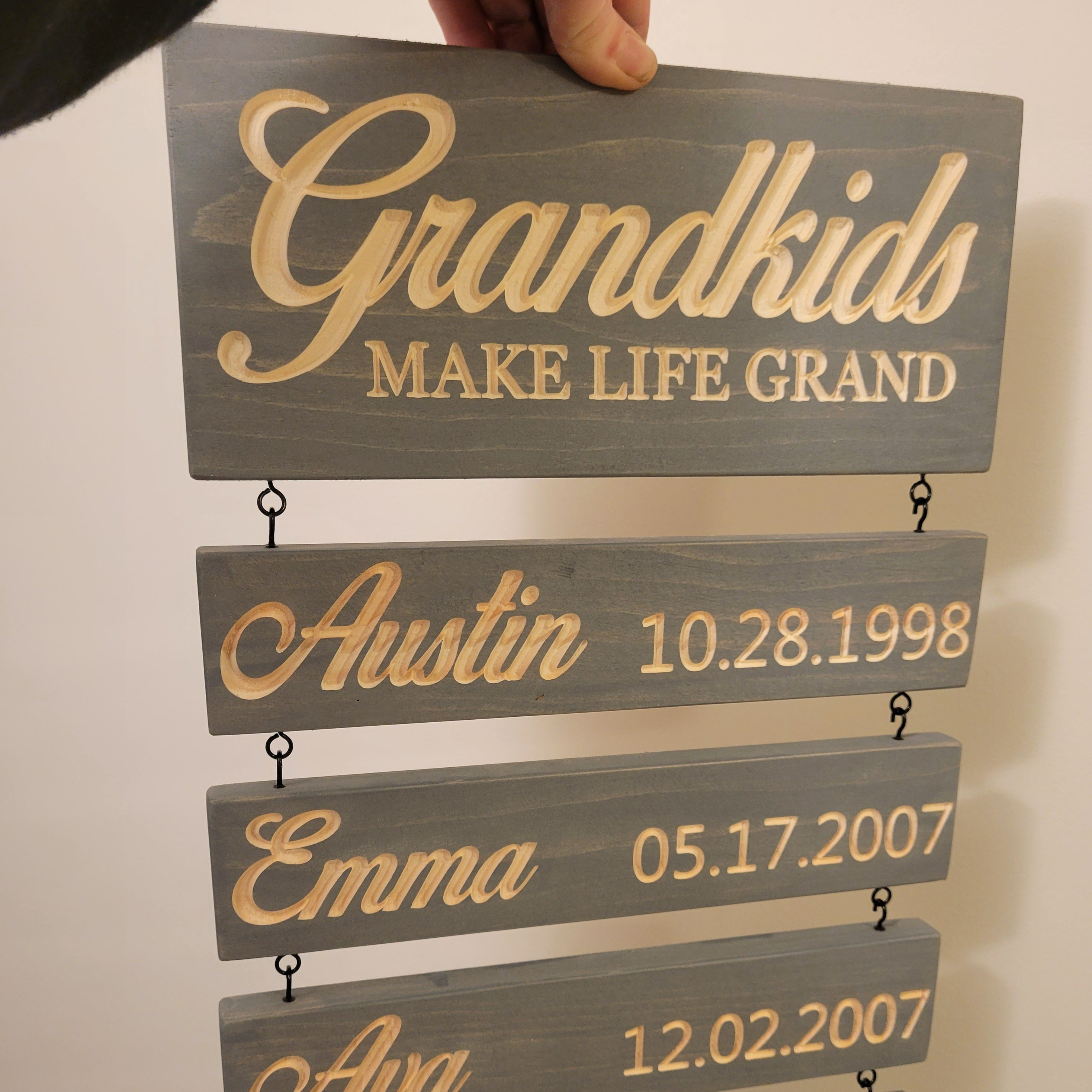 Custom Grandkids Hanging Decor Sign