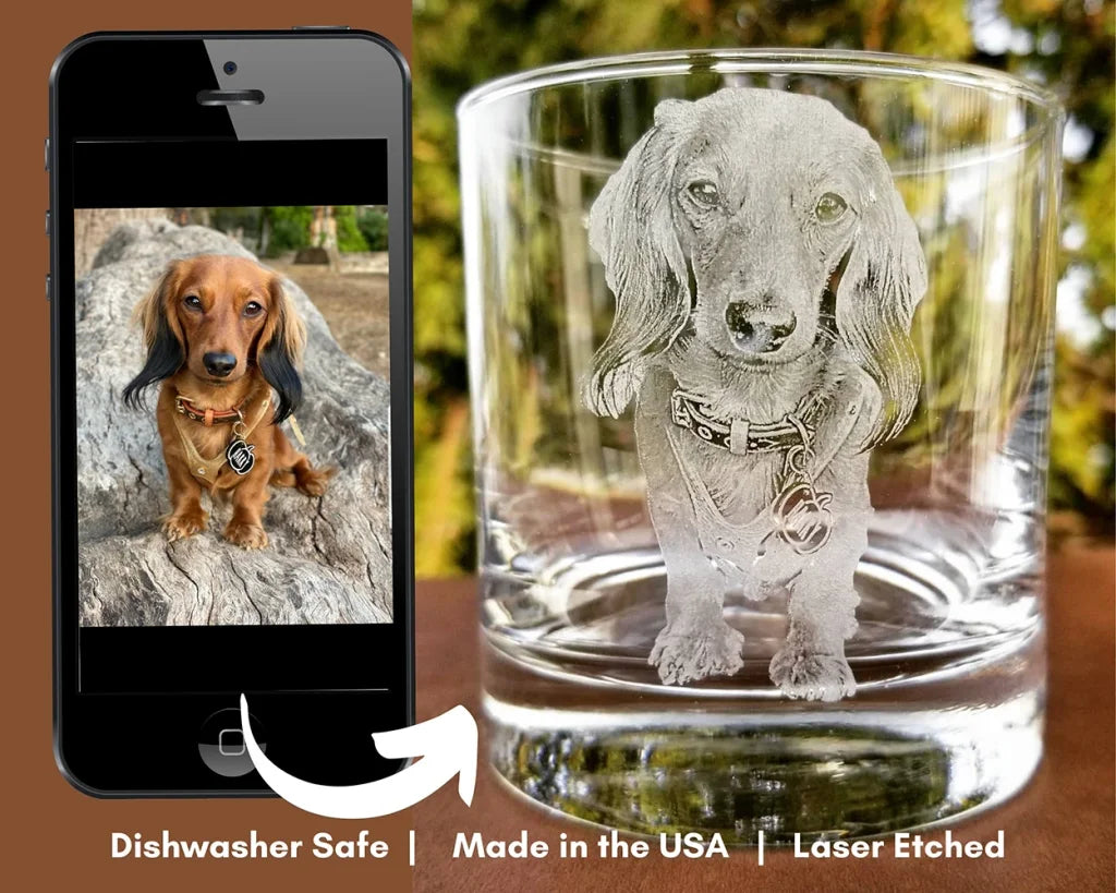 Custom Photo Laser Etched Glass Father's Day Gift