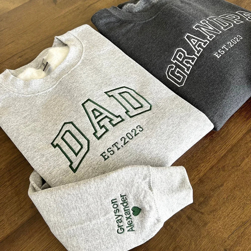 Custom Embroidered DAD Sweatshirt, Father's Day Gift