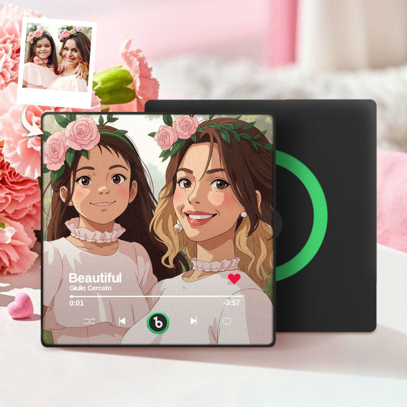 Custom Photo Gibli Style Music Fridge Magnet Can Play Music Without Phone