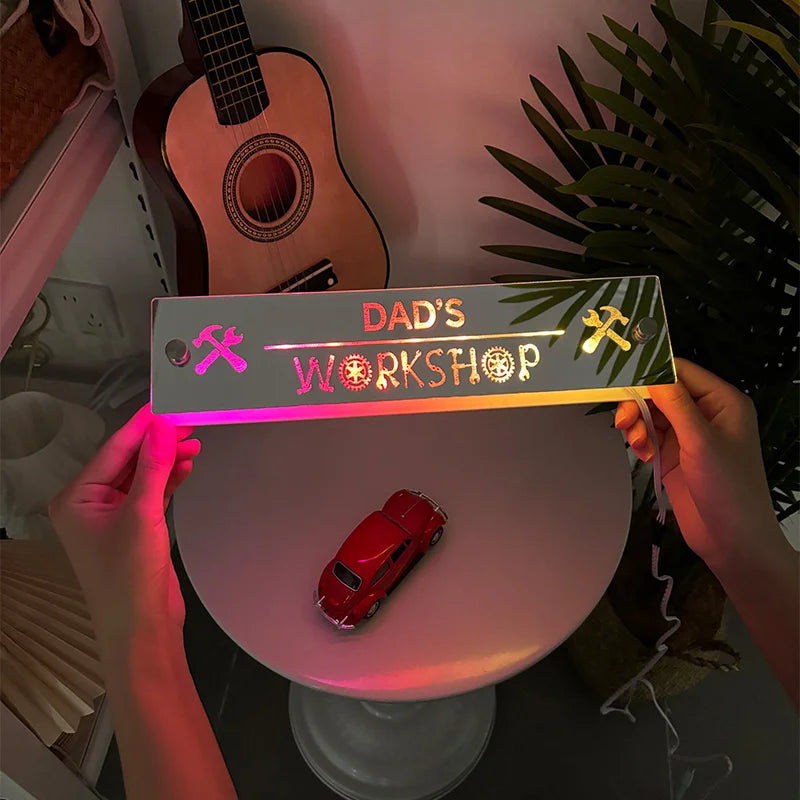 Father’s Day Sale-Personalized Dad Studio Mirror Lamp