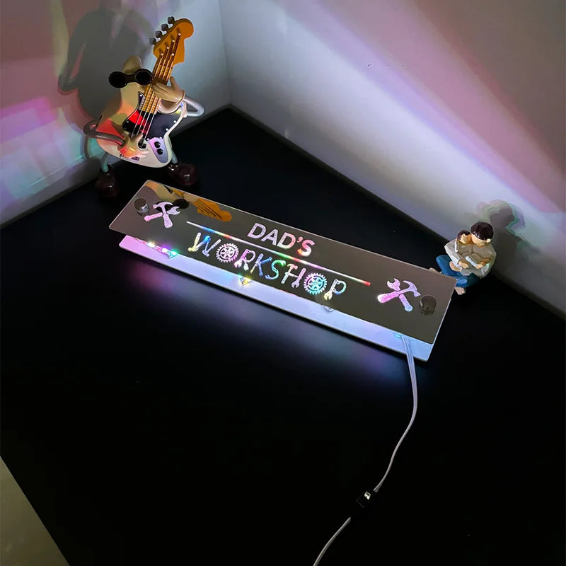 Father’s Day Sale-Personalized Dad Studio Mirror Lamp