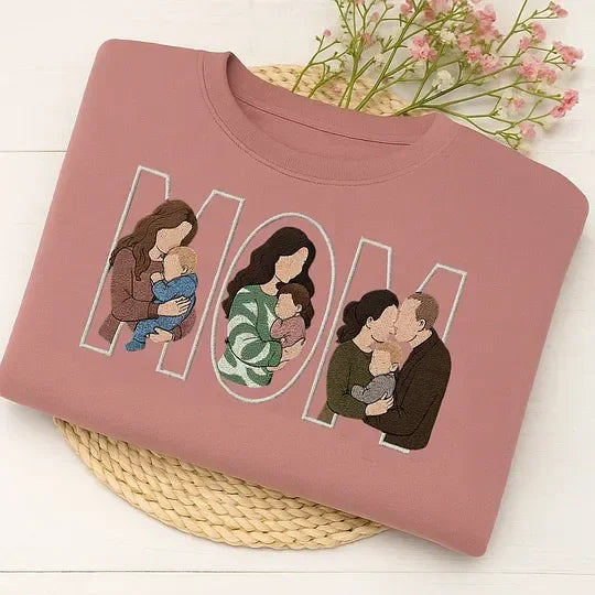 Custom Family Embroidered Sweatshirt – A Unique And Heartwarming Gift For Dad Or Mom