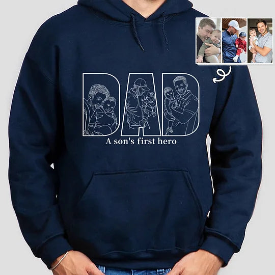 Personalized Father's Day Gift - Custom Hand-Painted Silhouette Sweatshirt For Dad, Grandpa & Father Figures