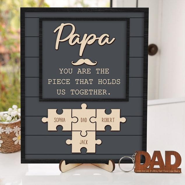 Personalized Gift For Dad, Family Gift, Wood Engraved Daddy Sign
