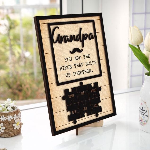 Personalized Gift For Dad, Family Gift, Wood Engraved Daddy Sign