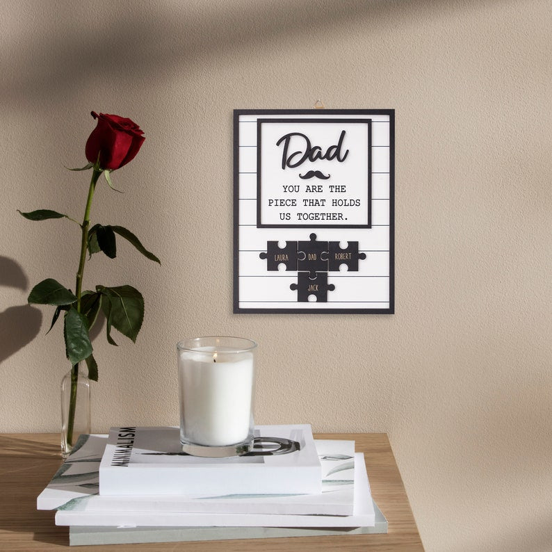 Personalized Gift For Dad, Family Gift, Wood Engraved Daddy Sign