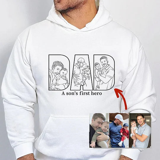 Personalized Father's Day Gift - Custom Hand-Painted Silhouette Sweatshirt For Dad, Grandpa & Father Figures