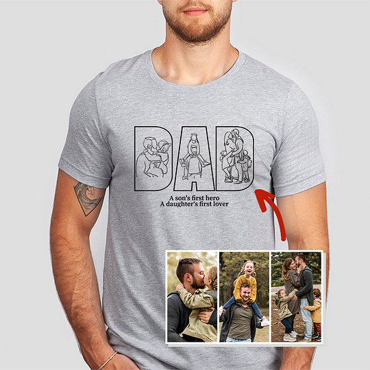 Personalized Father's Day Gift - Custom Hand-Painted Silhouette Sweatshirt For Dad, Grandpa & Father Figures