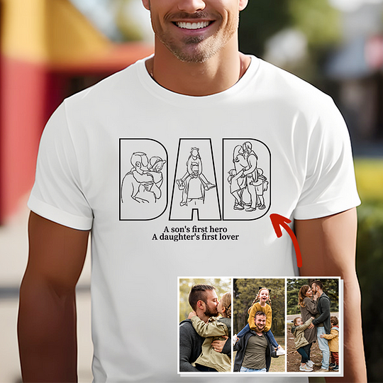 Personalized Father's Day Gift - Custom Hand-Painted Silhouette Sweatshirt For Dad, Grandpa & Father Figures