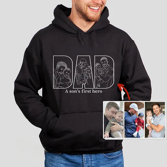 Personalized Father's Day Gift - Custom Hand-Painted Silhouette Sweatshirt For Dad, Grandpa & Father Figures