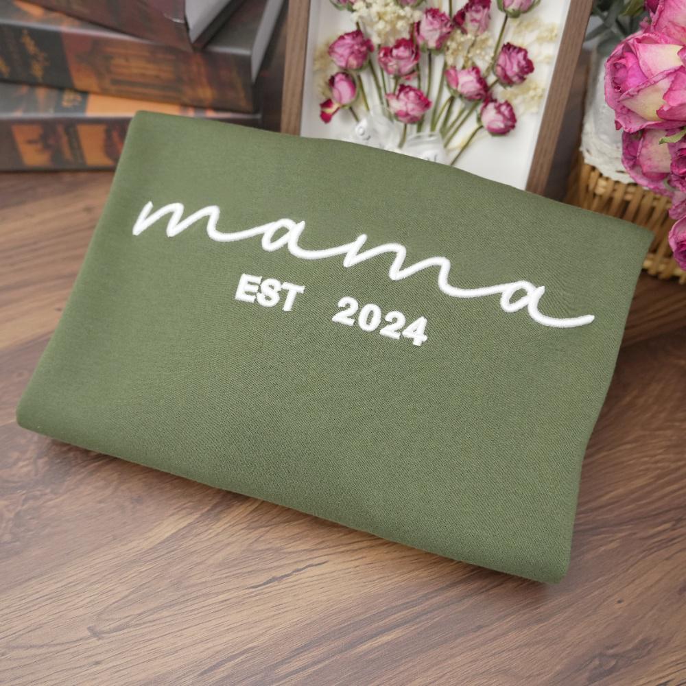 Custom Embroidered Dad Sweatshirt With Date And Kids Names On Sleeve, Gifts For Papa
