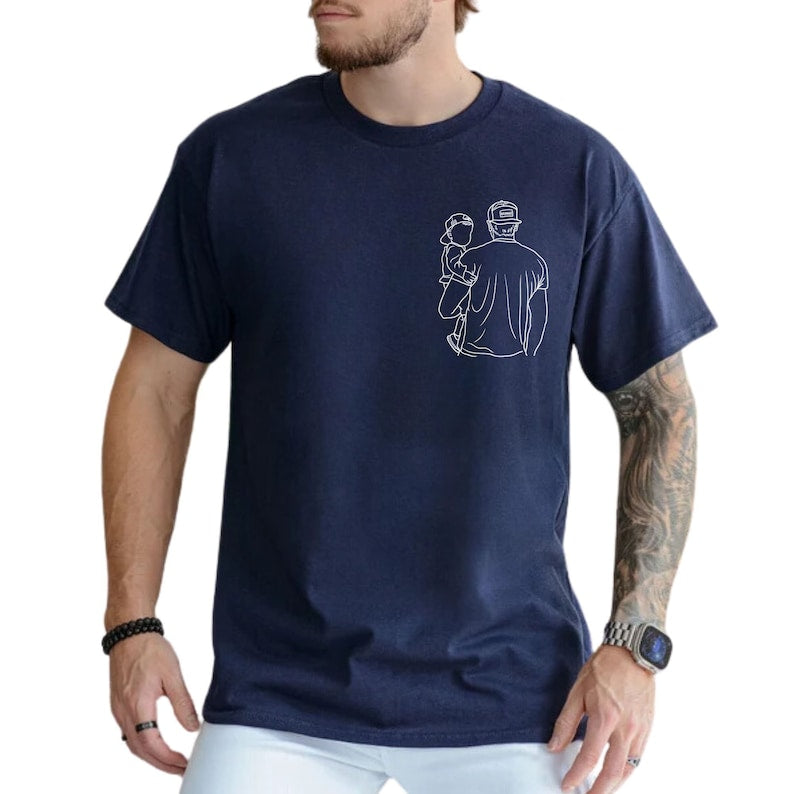 Personalized Photo Portrait Dad Printing T-shit/Sweatshirt, Gift For Father's Day