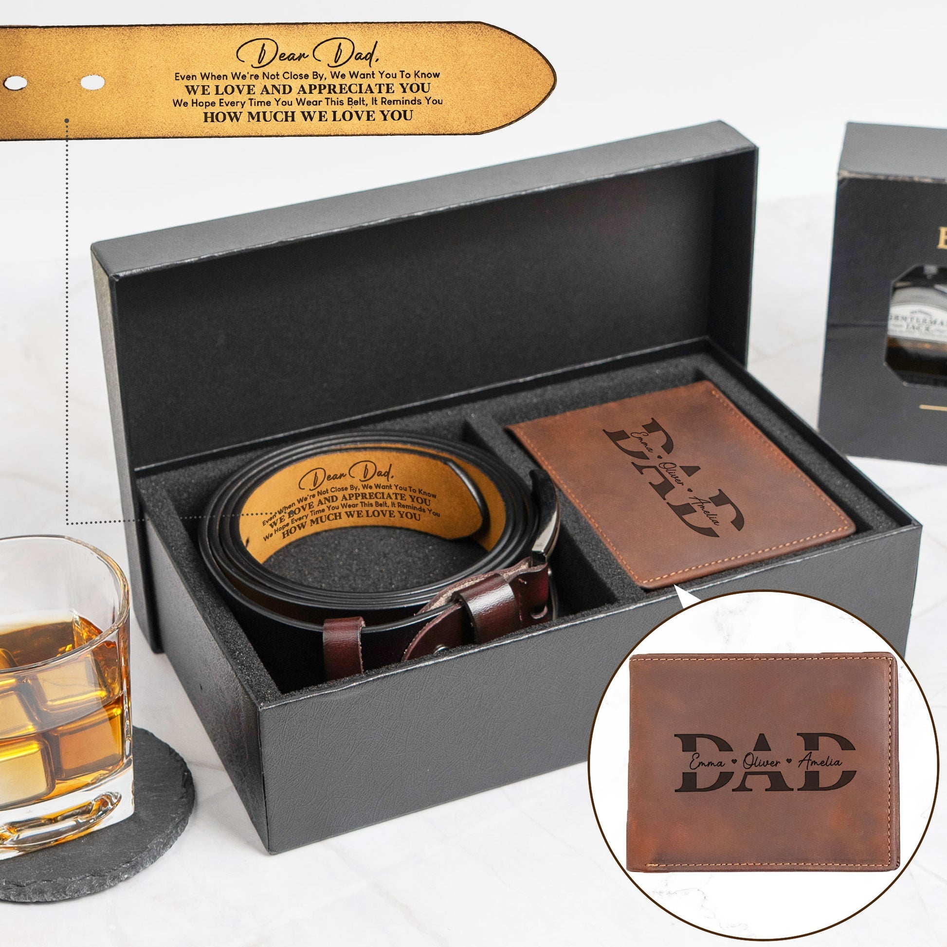 Reminder We Love You For Dad - Father's Day Leather Gift Box Set
