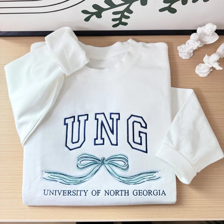 Custom Embroidered College Hoodie With Bow