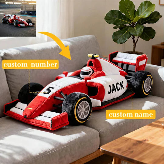 Personalized Racing Car Shaped Pillow