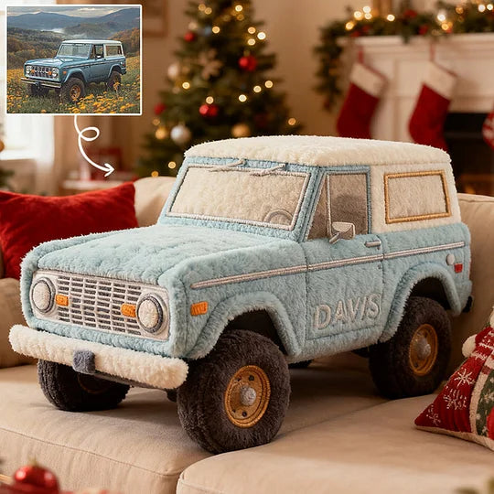 Christmas Custom Car Pillow – Personalized Plush Vehicle Cushion Gift