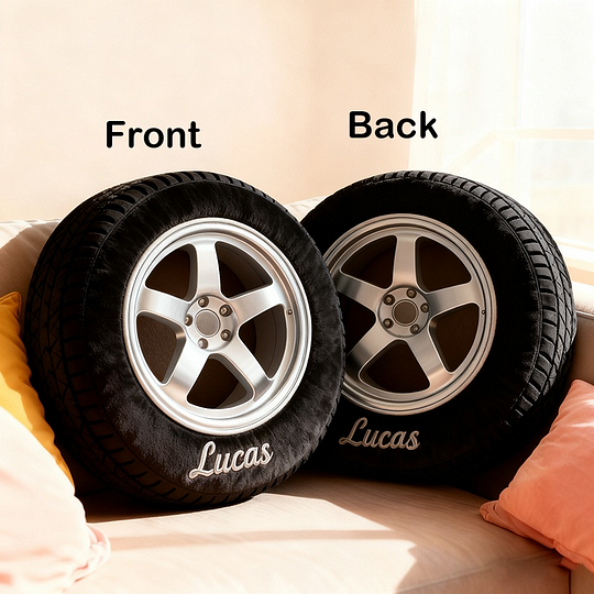 Personalized Racing Tire Throw Pillow Custom Name Graphic 3D Print Design Cushion Gift for Racers and Racing Lovers