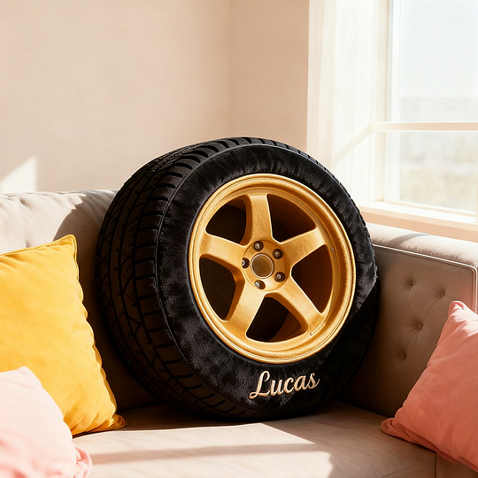 Personalized Racing Tire Throw Pillow Custom Name Graphic 3D Print Design Cushion Gift for Racers and Racing Lovers