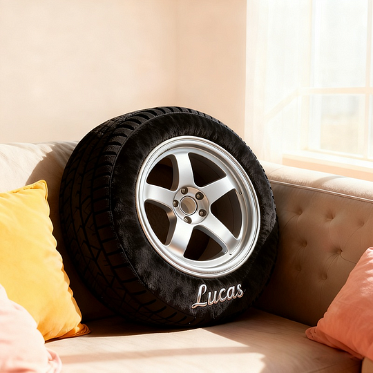 Personalized Racing Tire Throw Pillow Custom Name Graphic 3D Print Design Cushion Gift for Racers and Racing Lovers