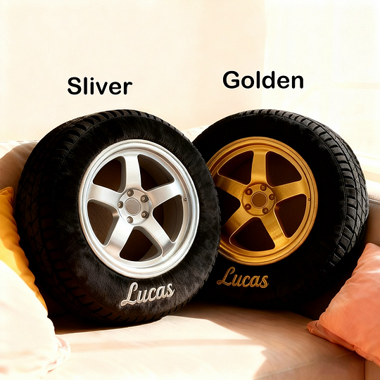 Personalized Racing Tire Throw Pillow Custom Name Graphic 3D Print Design Cushion Gift for Racers and Racing Lovers