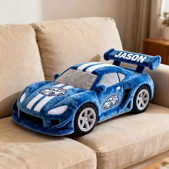 Personalized Racing Car Plush Pillow