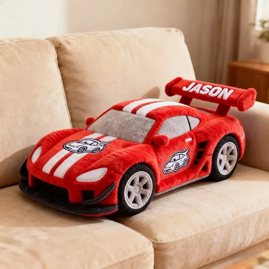 Personalized Racing Car Plush Pillow