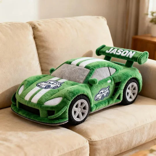 Personalized Racing Car Plush Pillow