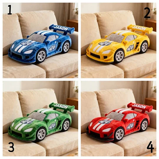 Personalized Racing Car Plush Pillow