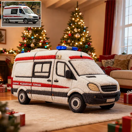 Ambulance Personalized Photo Pillow – Custom Emergency Medical Vehicle Cushion