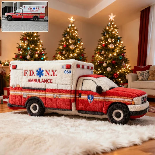 Ambulance Personalized Photo Pillow – Custom Emergency Medical Vehicle Cushion