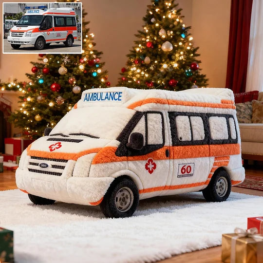 Ambulance Personalized Photo Pillow – Custom Emergency Medical Vehicle Cushion