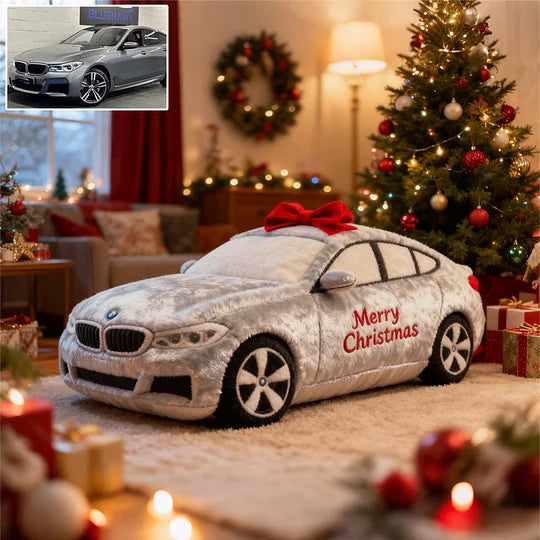 🎄 Custom Christmas Car Photo Pillow with Personalized Text