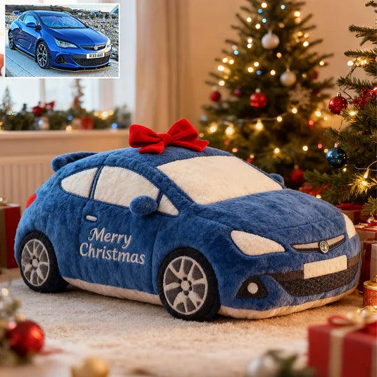 🎄 Custom Christmas Car Photo Pillow with Personalized Text