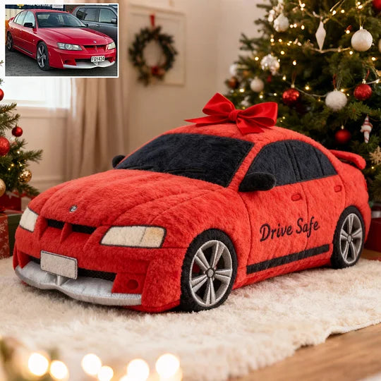 🎄 Custom Christmas Car Photo Pillow with Personalized Text