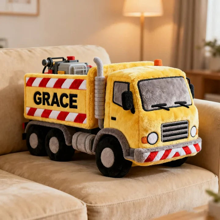 Personalized Engineering Rescue Vehicle Plush Pillow
