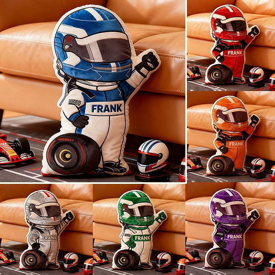 Personalized Racer and Tires Throw Pillow Custom Name Graphic 3D Print Design Cushion Gift for Racers and Racing Lovers