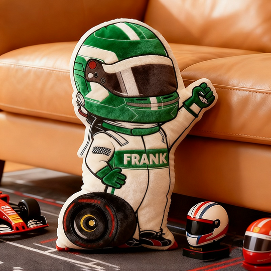 Personalized Racer and Tires Throw Pillow Custom Name Graphic 3D Print Design Cushion Gift for Racers and Racing Lovers